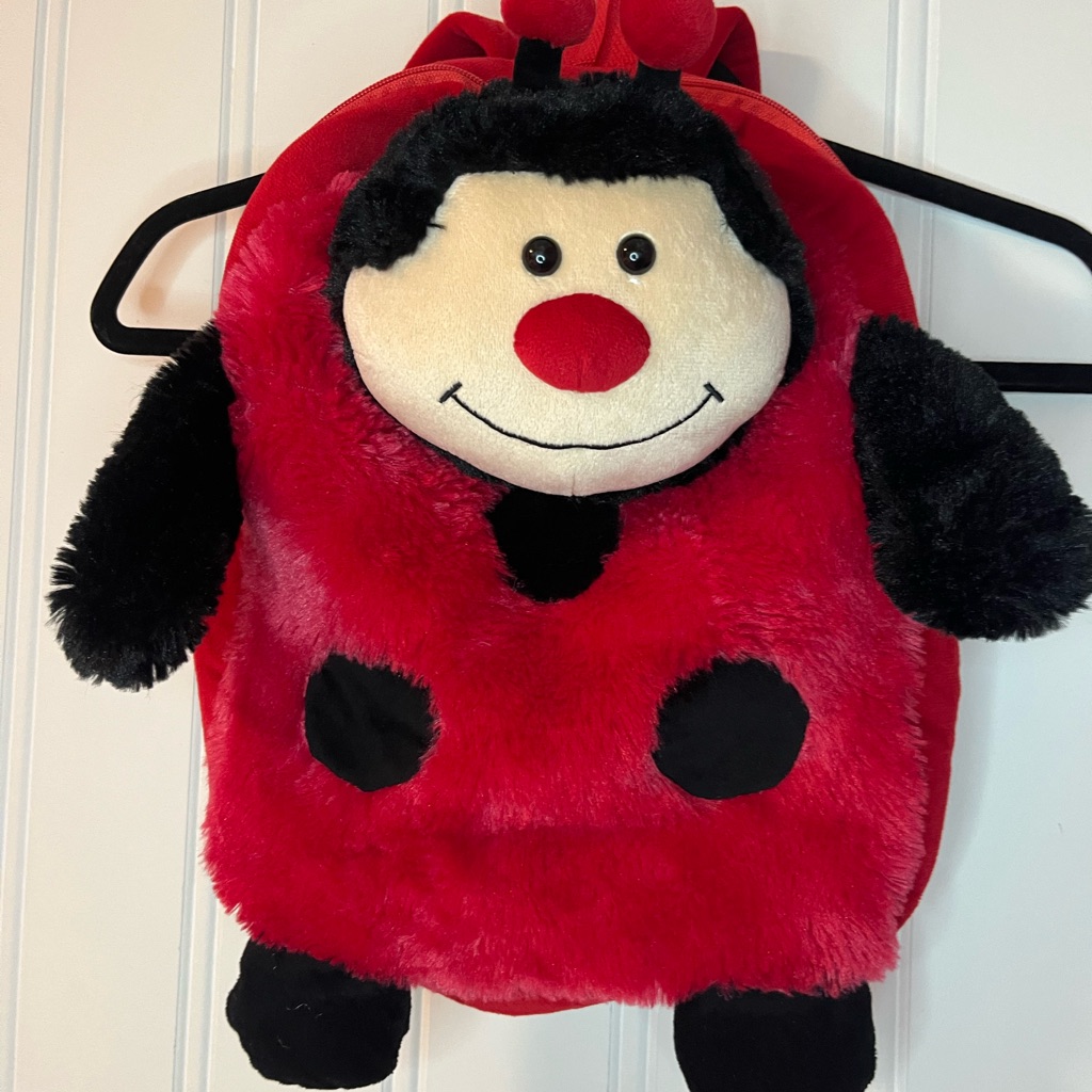 Kellytoy Plush Ladybug Backpack - Red & Black